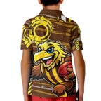 Hawthorn Hawks Kid Polo Shirt Mascot Cartoon Football Illustration Style