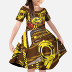 Hawthorn Hawks Kid Short Sleeve Dress Mascot Cartoon Football Illustration Style