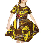 Hawthorn Hawks Kid Short Sleeve Dress Mascot Cartoon Football Illustration Style