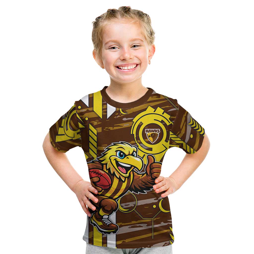 Hawthorn Hawks Kid T Shirt Mascot Cartoon Football Illustration Style