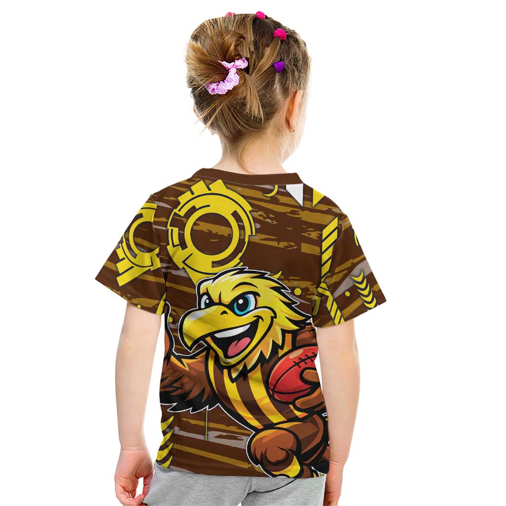 Hawthorn Hawks Kid T Shirt Mascot Cartoon Football Illustration Style
