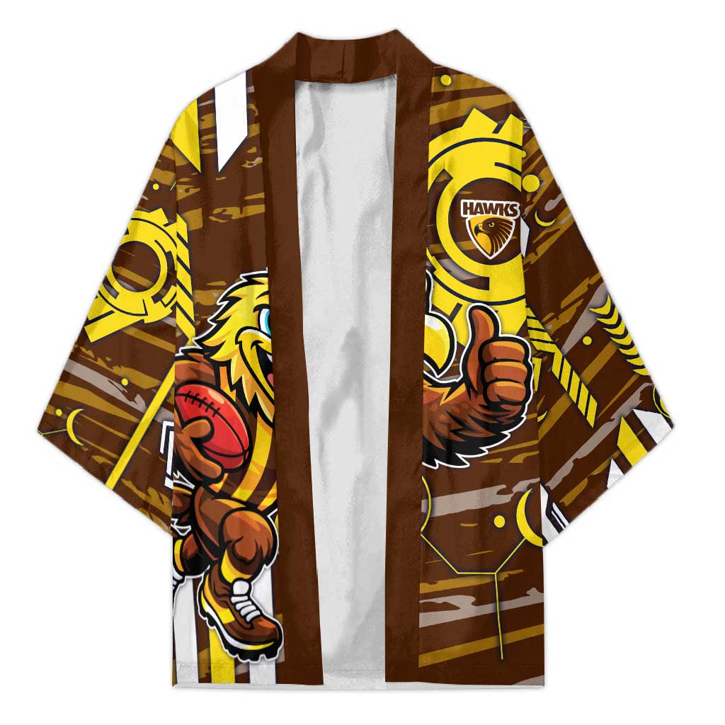 Hawthorn Hawks Kimono Mascot Cartoon Football Illustration Style