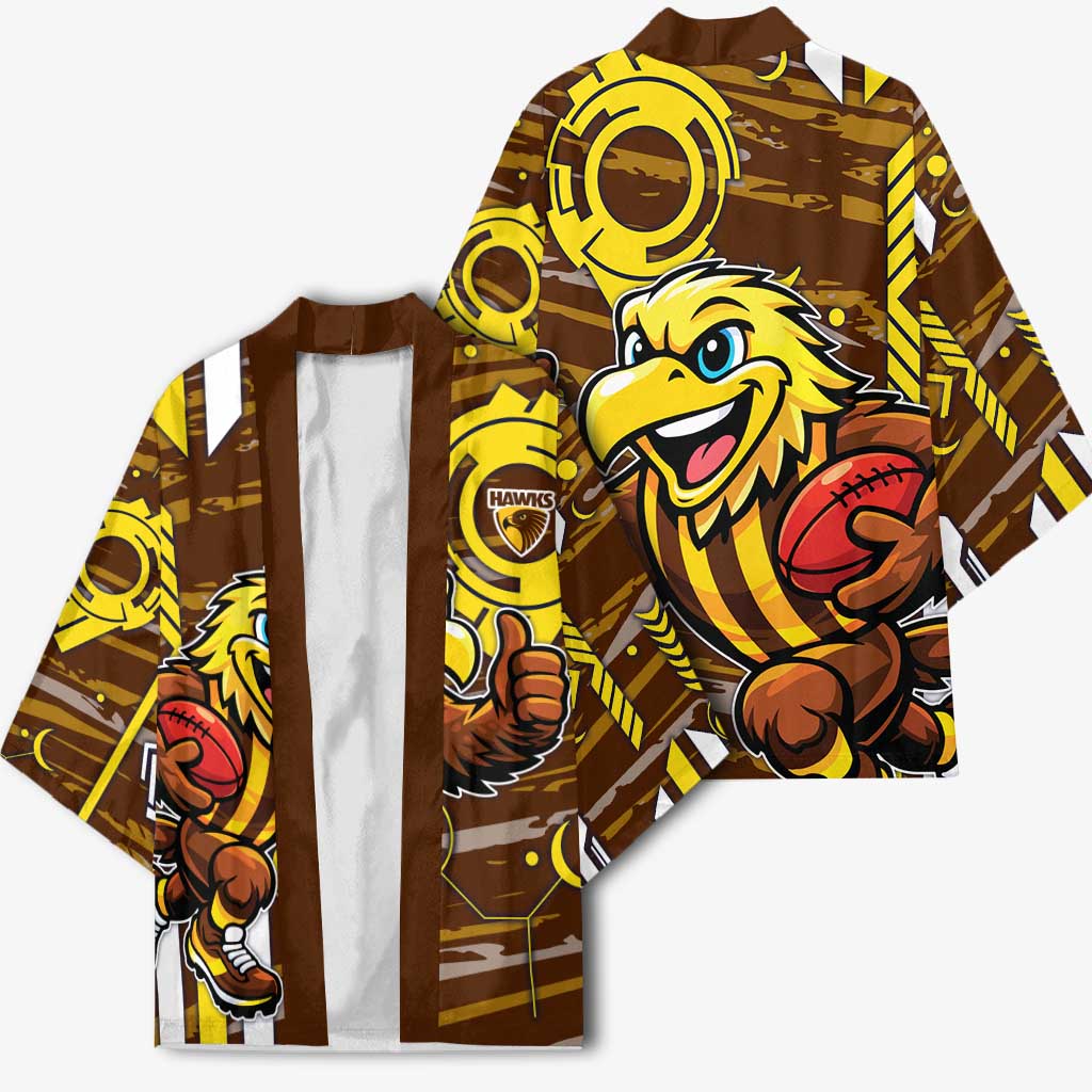 Hawthorn Hawks Kimono Mascot Cartoon Football Illustration Style