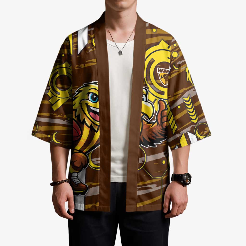 Hawthorn Hawks Kimono Mascot Cartoon Football Illustration Style