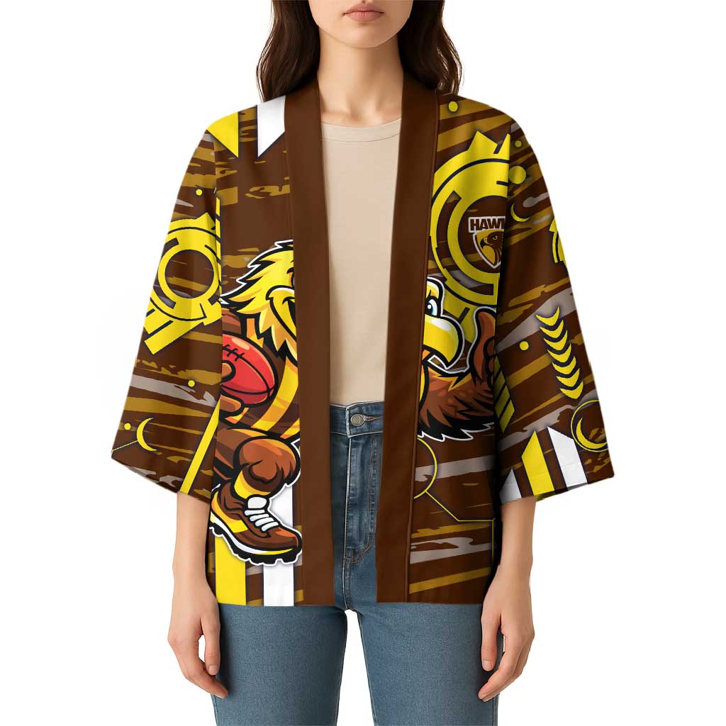 Hawthorn Hawks Kimono Mascot Cartoon Football Illustration Style