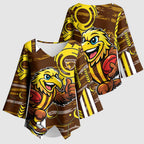 Hawthorn Hawks Kimono Sleeve Blouse Mascot Cartoon Football Illustration Style