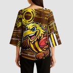 Hawthorn Hawks Kimono Sleeve Blouse Mascot Cartoon Football Illustration Style