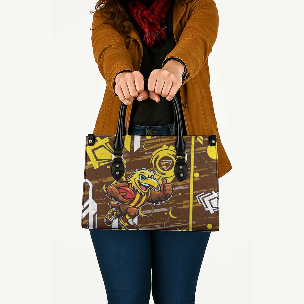 Hawthorn Hawks Leather Bag Mascot Cartoon Football Illustration Style