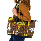 Hawthorn Hawks Leather Tote Bag Mascot Cartoon Football Illustration Style