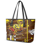 Hawthorn Hawks Leather Tote Bag Mascot Cartoon Football Illustration Style
