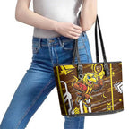 Hawthorn Hawks Leather Tote Bag Mascot Cartoon Football Illustration Style