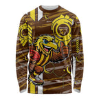 Hawthorn Hawks Long Sleeve Shirt Mascot Cartoon Football Illustration Style