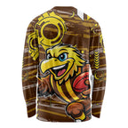 Hawthorn Hawks Long Sleeve Shirt Mascot Cartoon Football Illustration Style
