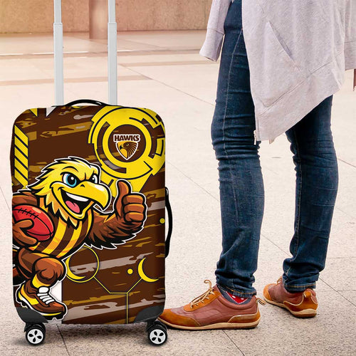 Hawthorn Hawks Luggage Cover Mascot Cartoon Football Illustration Style