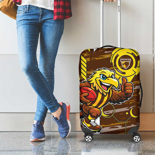 Hawthorn Hawks Luggage Cover Mascot Cartoon Football Illustration Style
