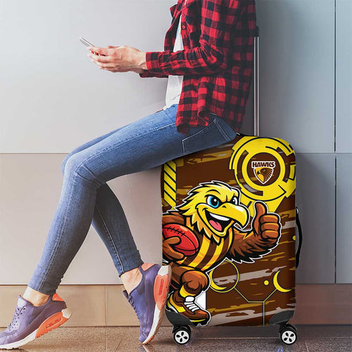 Hawthorn Hawks Luggage Cover Mascot Cartoon Football Illustration Style