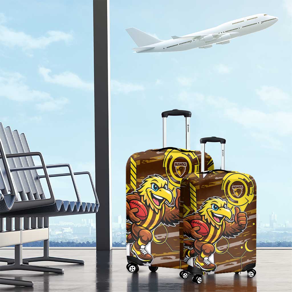 Hawthorn Hawks Luggage Cover Mascot Cartoon Football Illustration Style