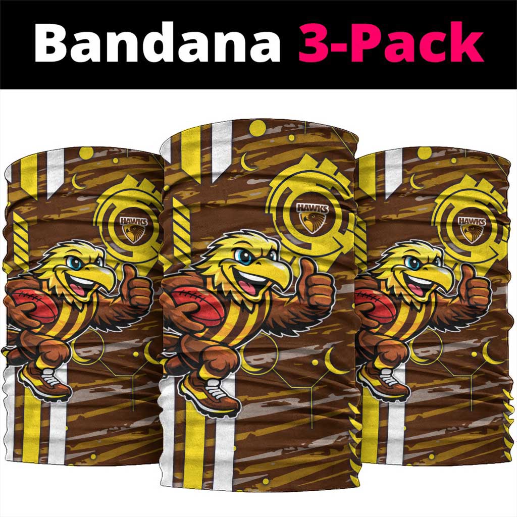 Hawthorn Hawks Neck Gaiter Mascot Cartoon Football Illustration Style