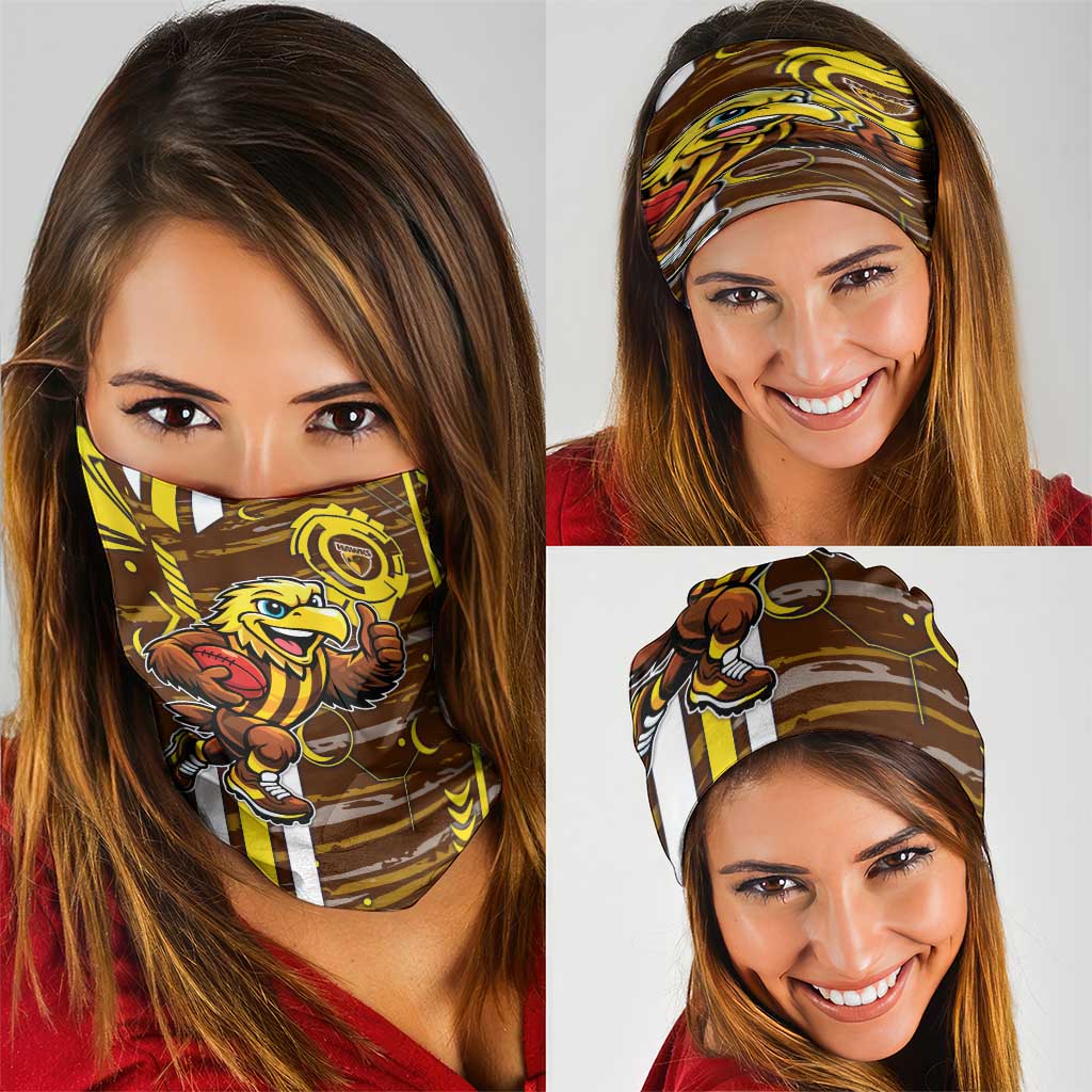 Hawthorn Hawks Neck Gaiter Mascot Cartoon Football Illustration Style