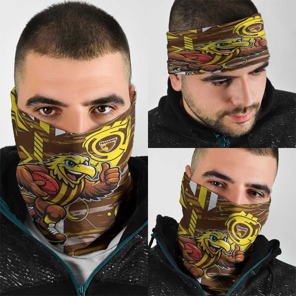 Hawthorn Hawks Neck Gaiter Mascot Cartoon Football Illustration Style