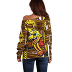Hawthorn Hawks Off Shoulder Sweater Mascot Cartoon Football Illustration Style