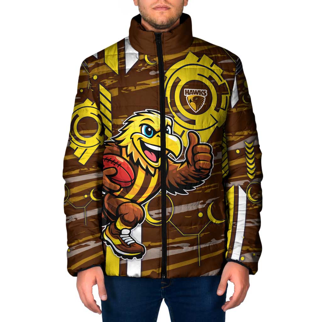 Hawthorn Hawks Padded Jacket Mascot Cartoon Football Illustration Style