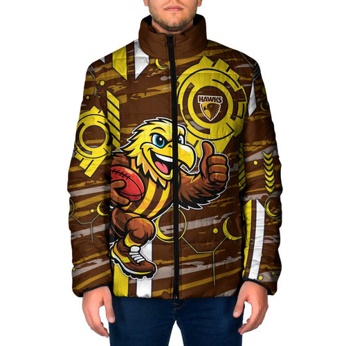 Hawthorn Hawks Padded Jacket Mascot Cartoon Football Illustration Style