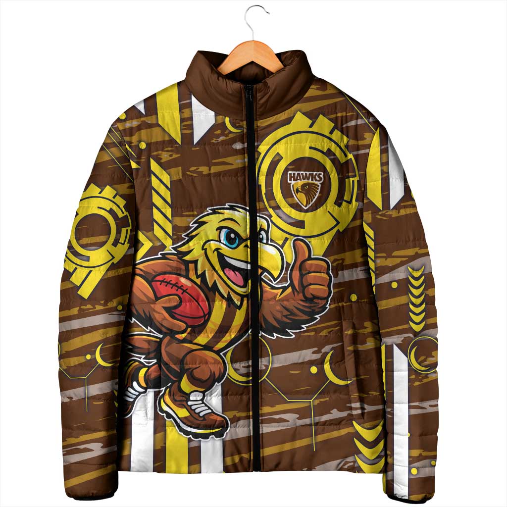 Hawthorn Hawks Padded Jacket Mascot Cartoon Football Illustration Style