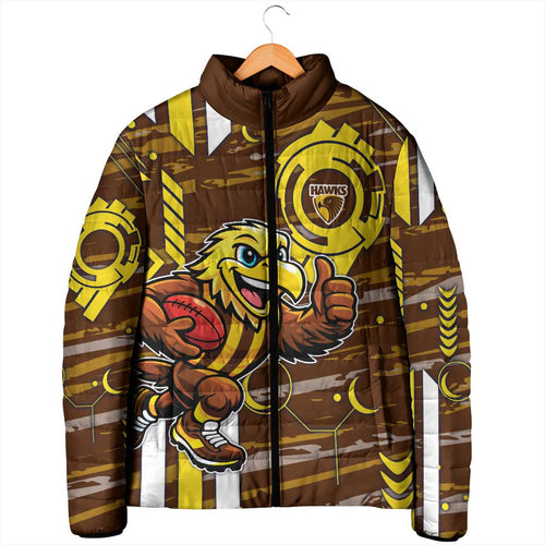 Hawthorn Hawks Padded Jacket Mascot Cartoon Football Illustration Style