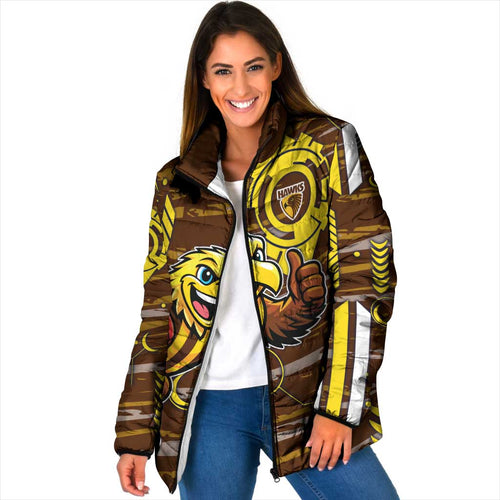 Hawthorn Hawks Padded Jacket Mascot Cartoon Football Illustration Style