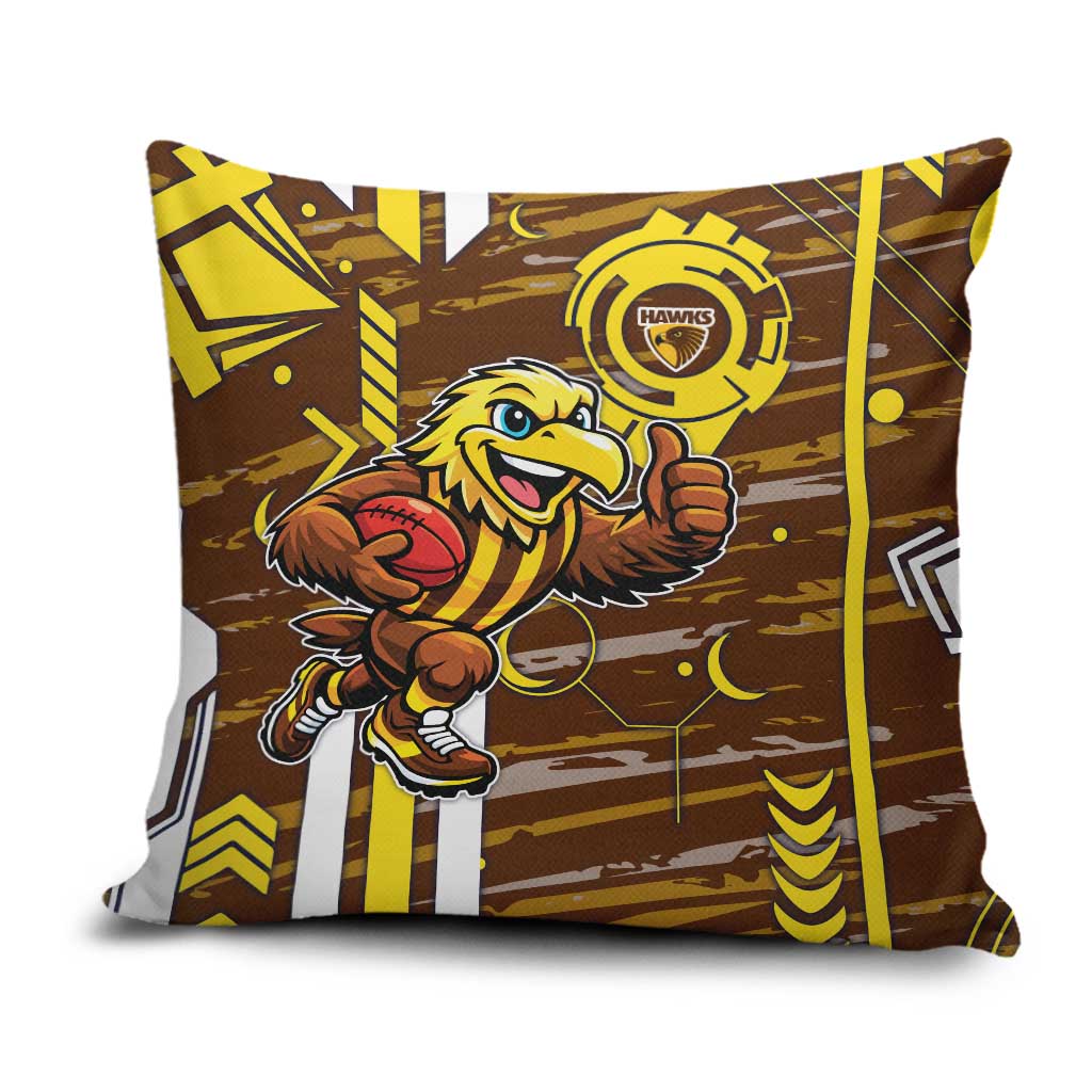 Hawthorn Hawks Pillow Cover Mascot Cartoon Football Illustration Style