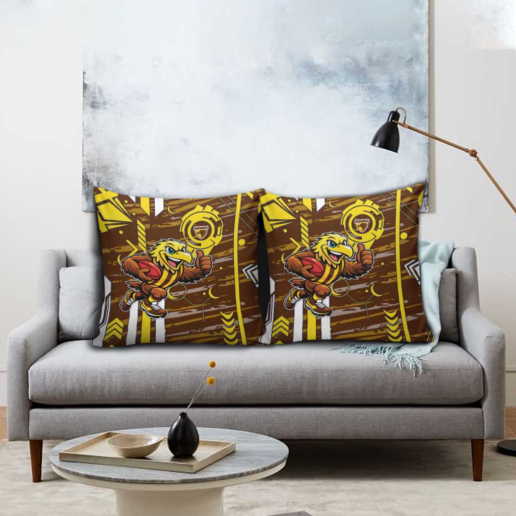 Hawthorn Hawks Pillow Cover Mascot Cartoon Football Illustration Style