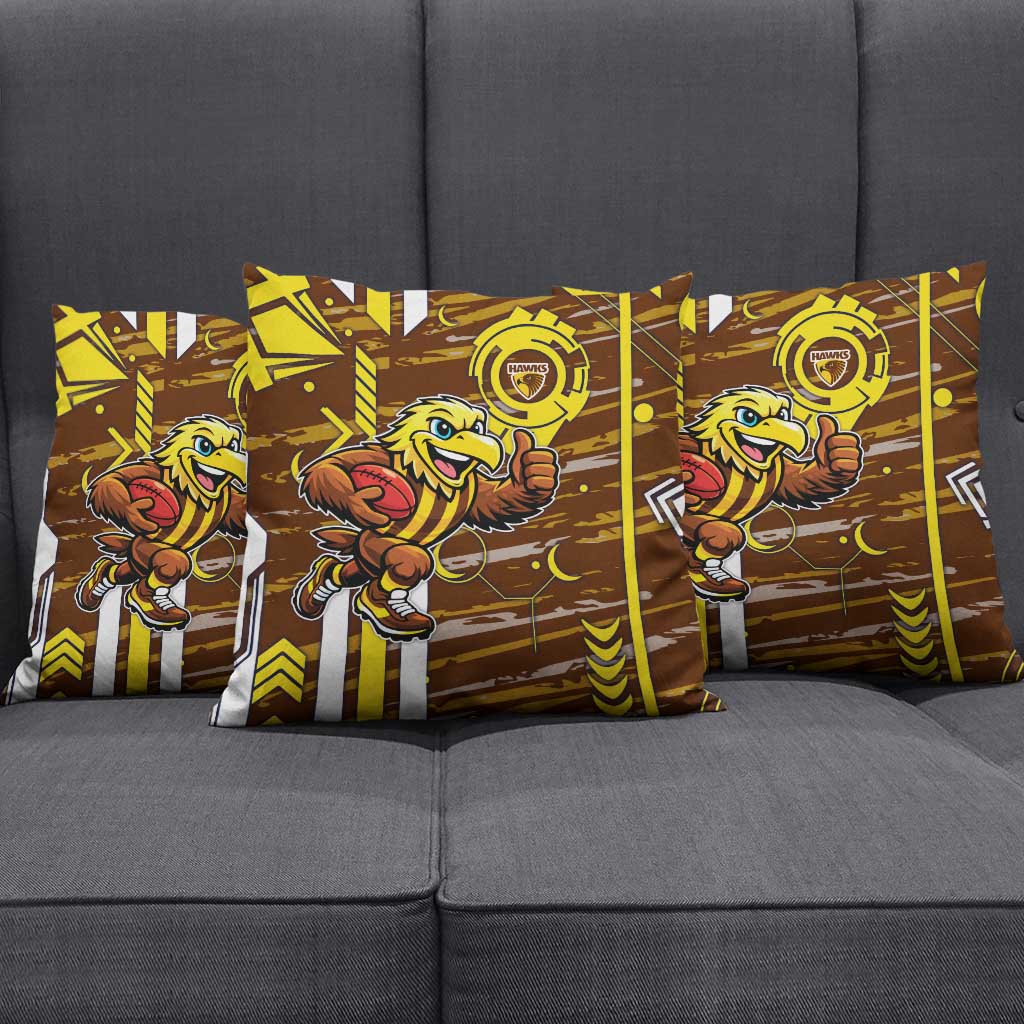 Hawthorn Hawks Pillow Cover Mascot Cartoon Football Illustration Style