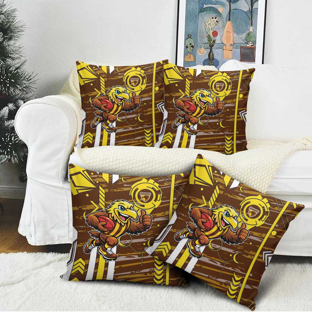 Hawthorn Hawks Pillow Cover Mascot Cartoon Football Illustration Style