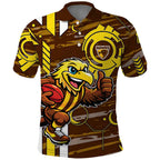 Hawthorn Hawks Polo Shirt Mascot Cartoon Football Illustration Style