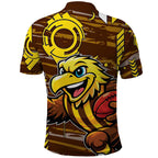 Hawthorn Hawks Polo Shirt Mascot Cartoon Football Illustration Style