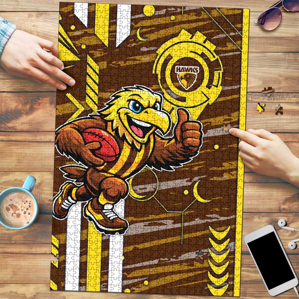 Hawthorn Hawks Puzzle Mascot Cartoon Football Illustration Style