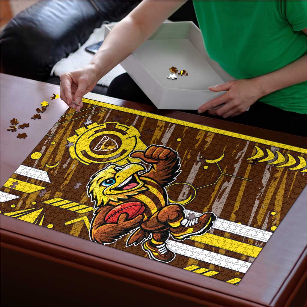 Hawthorn Hawks Puzzle Mascot Cartoon Football Illustration Style
