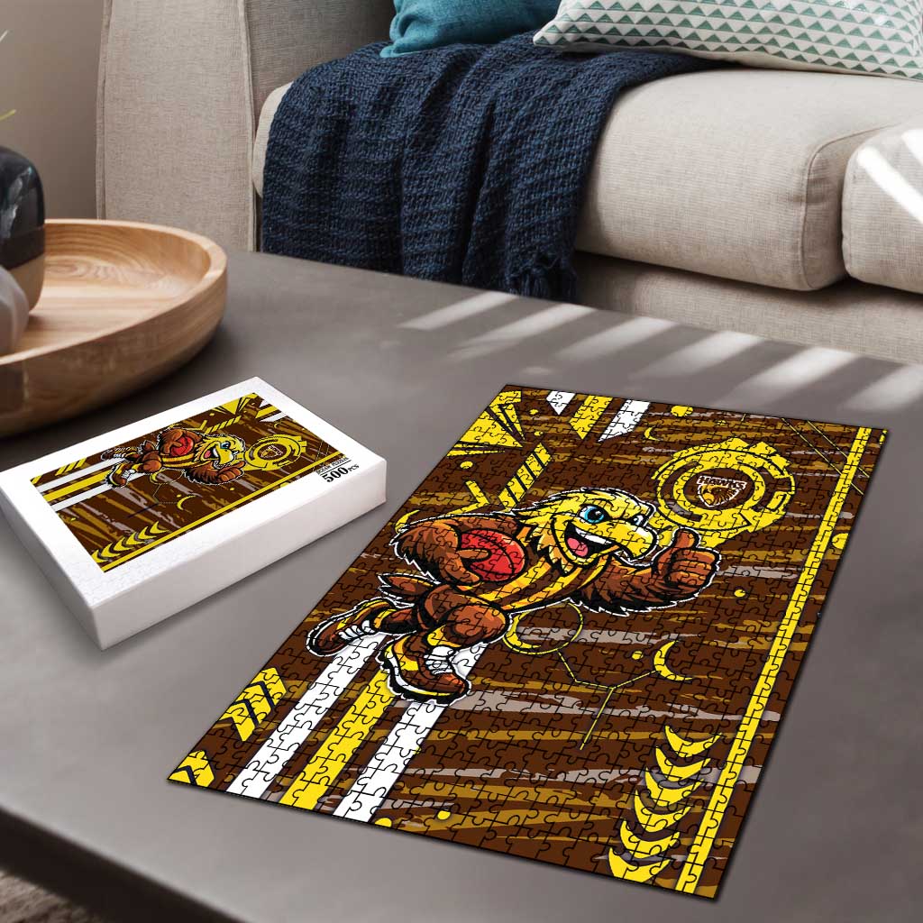Hawthorn Hawks Puzzle Mascot Cartoon Football Illustration Style
