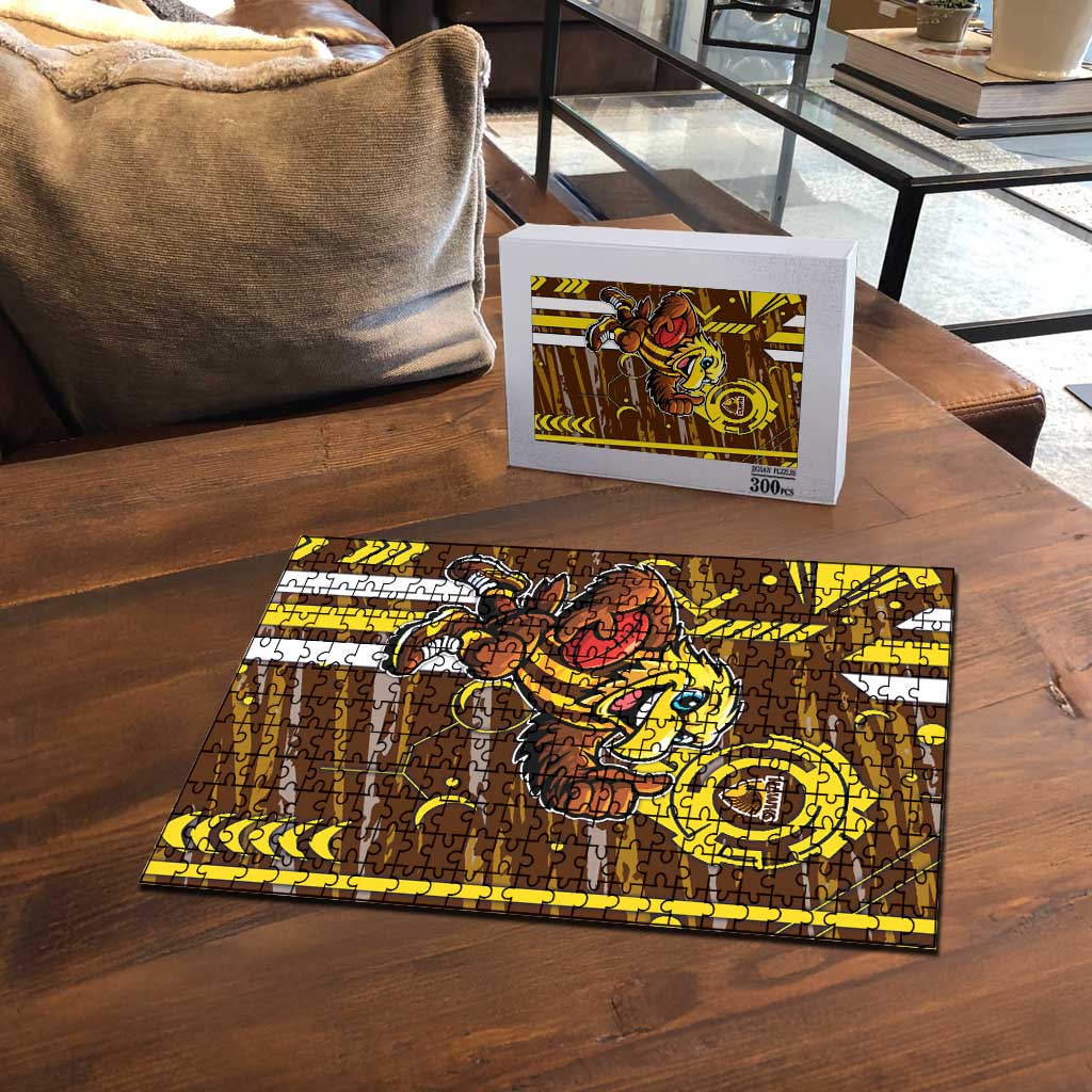 Hawthorn Hawks Puzzle Mascot Cartoon Football Illustration Style