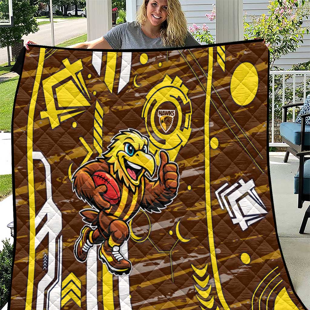 Hawthorn Hawks Quilt Mascot Cartoon Football Illustration Style