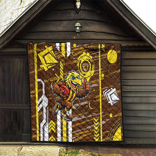 Hawthorn Hawks Quilt Mascot Cartoon Football Illustration Style