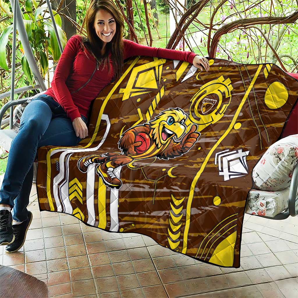 Hawthorn Hawks Quilt Mascot Cartoon Football Illustration Style