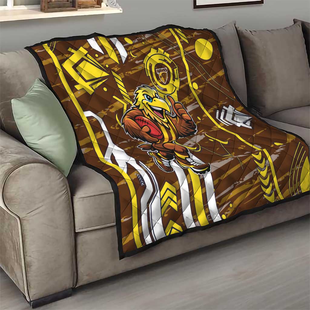 Hawthorn Hawks Quilt Mascot Cartoon Football Illustration Style