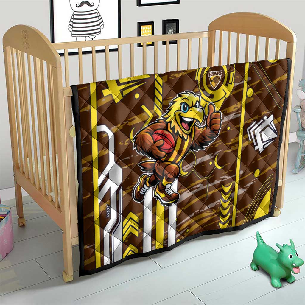 Hawthorn Hawks Quilt Mascot Cartoon Football Illustration Style