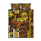 Hawthorn Hawks Quilt Bed Set Mascot Cartoon Football Illustration Style