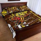 Hawthorn Hawks Quilt Bed Set Mascot Cartoon Football Illustration Style