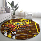 Hawthorn Hawks Round Carpet Mascot Cartoon Football Illustration Style