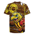 Hawthorn Hawks Rugby Jersey Mascot Cartoon Football Illustration Style