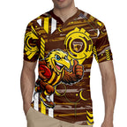 Hawthorn Hawks Rugby Jersey Mascot Cartoon Football Illustration Style